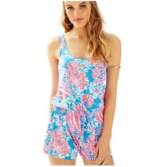Lilly Pulitzer Pants - Lilly Pulitzer tala romper in bay blue pop pop